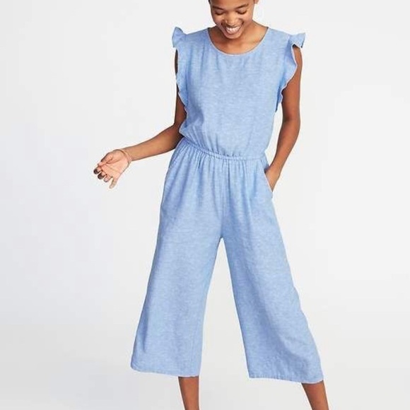 old navy denim jumpsuit